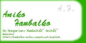 aniko hambalko business card